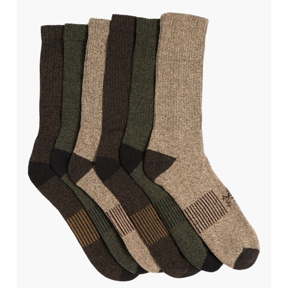 Men's 6-Pack Moisture Wicking Outdoor Crew Socks Gift set